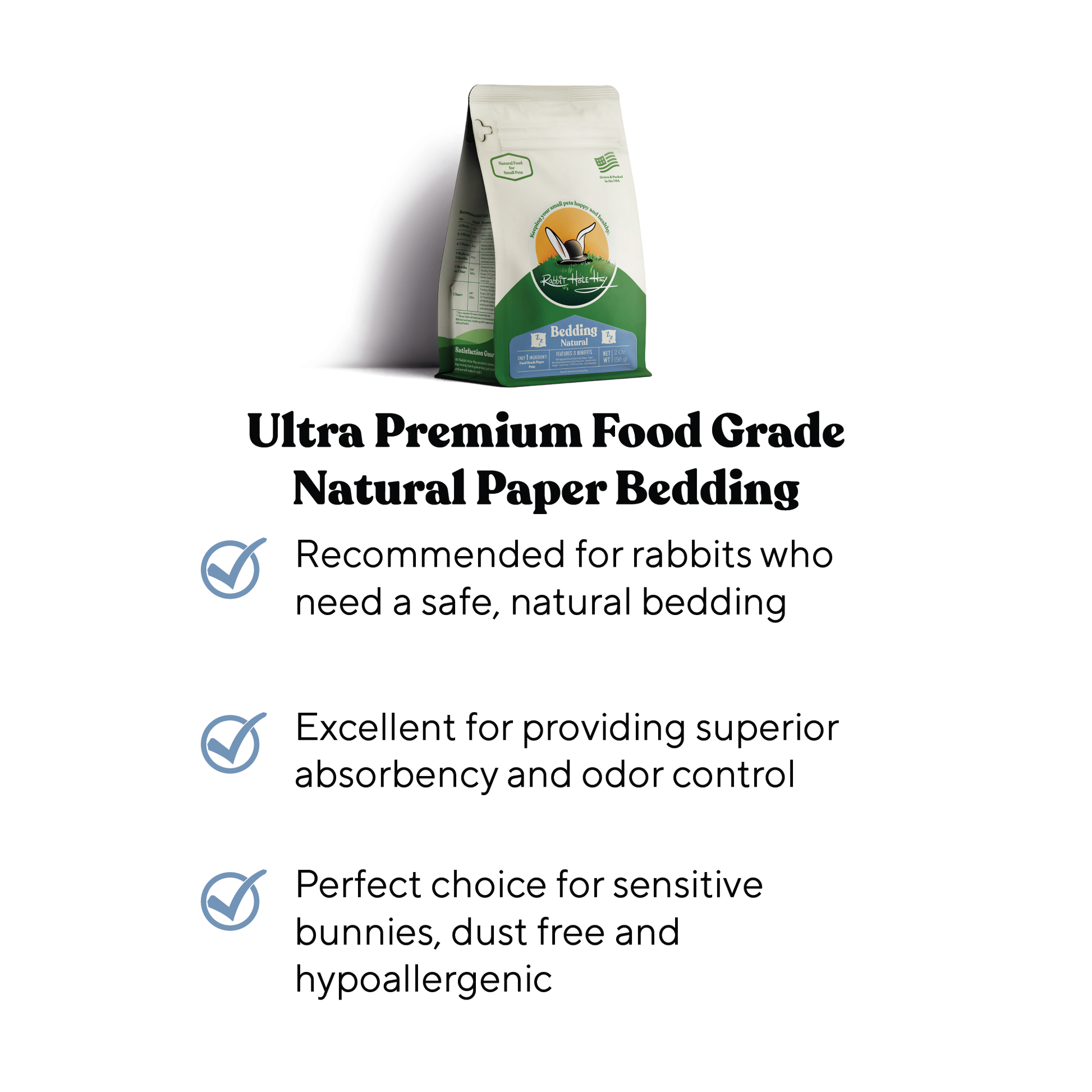 Ultra Premium Food Grade Natural Bedding - Benefits