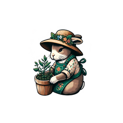 Garden Bunny Sticker