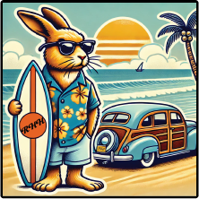 Surfside Bunny Sticker