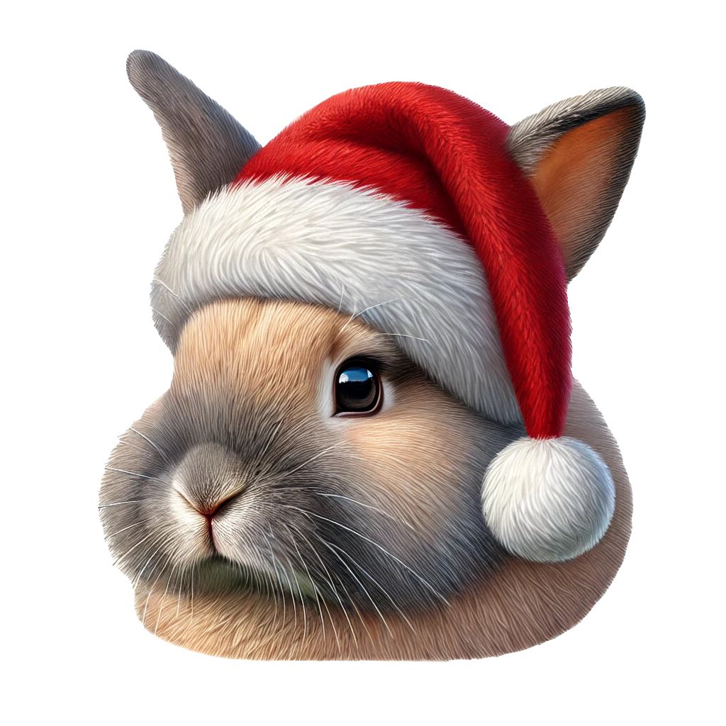 Festive Santa Rabbit Sticker