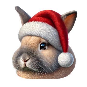 Festive Santa Rabbit Sticker