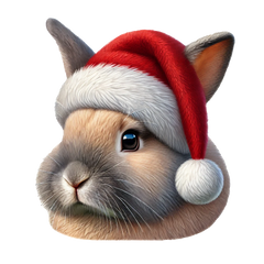 Festive Santa Rabbit Sticker