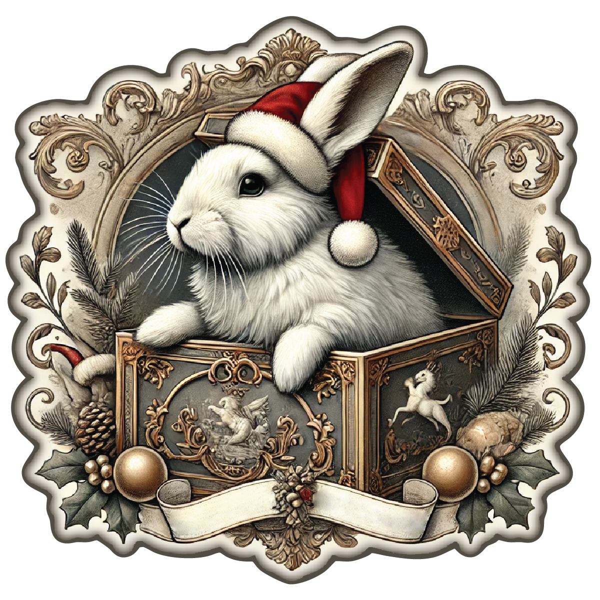 Noble Noel Bunny Sticker