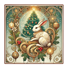 Celestial Holiday Hare Sticker